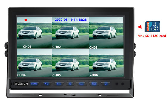 10.1 นิ้ว HD TFT LCD Screen ช่องจอรถยนต์กันน้ํา สําหรับรถบรรทุก/รถตู้ จําหน่ายพลังงาน DC 12V-24V -30C ถึง 80C โหมดกลางคืน