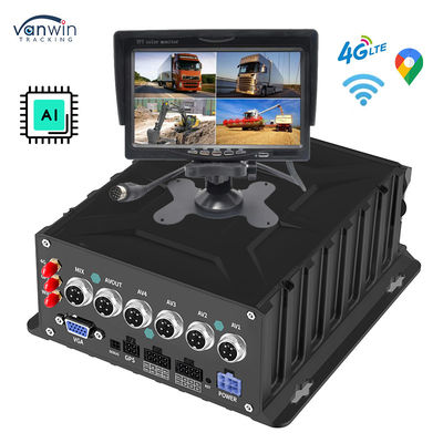 4CH 1080P AI Mobile DVR System พร้อม GPS Tracker และกล้องหลังรถ