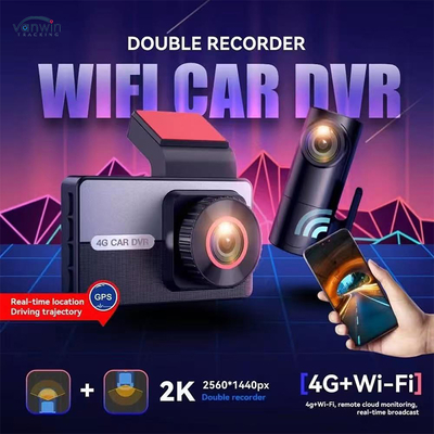 กล้องติดรถยนต์ Dash Cam 2K 4G เลนส์คู่ กล้องติดรถยนต์ Night Vision กล่องดำ DVR สำหรับการขับขี่