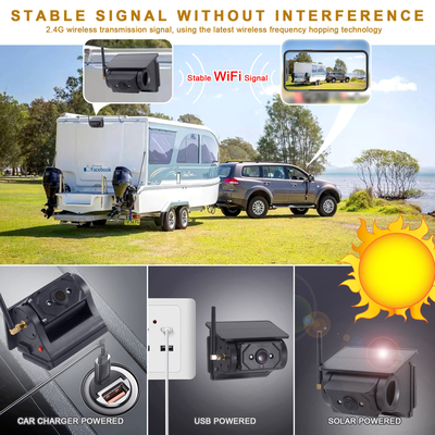 ระบบรักษาความปลอดภัย WiFi ที่ใช้พลังแสงอาทิตย์ ระบบป้องกันน้ํา CCD Image Sensor Dash Cam