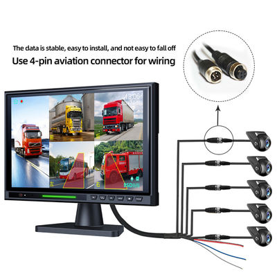 10.1" หน้าจอสัมผัส IPS BSD 5CH แบ่งรถยนต์มองหลัง มอนิเตอร์ DVR AHD 1080P คล้องสํารองจอดรถยนต์ย้อนหลัง