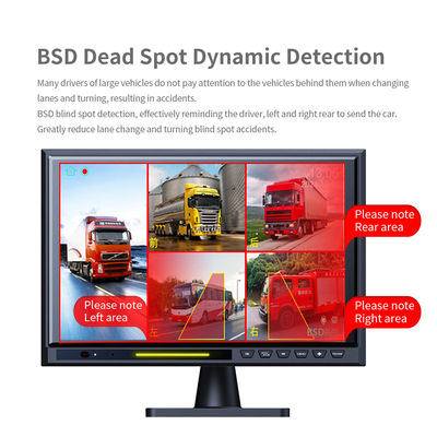 10.1 Inch Truck DVR 5CH Quad Split Monitor 360 View Backup Camera With BSD Alarm Auto Human Tracking Kit