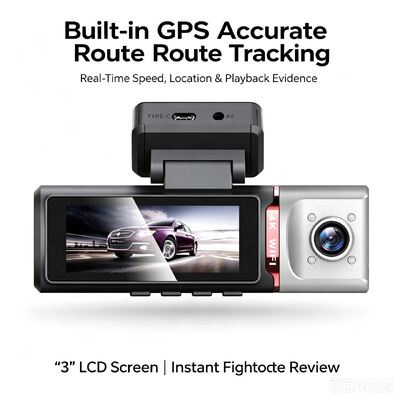 3 ช่องทาง AI 4G Dash Camera 4K หน้า, ADAS & DMS, GPS Tracking, ติดตามที่จอดรถ 24/7