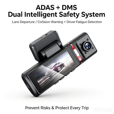 3 ช่องทาง AI 4G Dash Camera 4K หน้า, ADAS & DMS, GPS Tracking, ติดตามที่จอดรถ 24/7