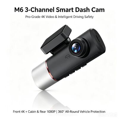 3 ช่องทาง AI 4G Dash Camera 4K หน้า, ADAS & DMS, GPS Tracking, ติดตามที่จอดรถ 24/7