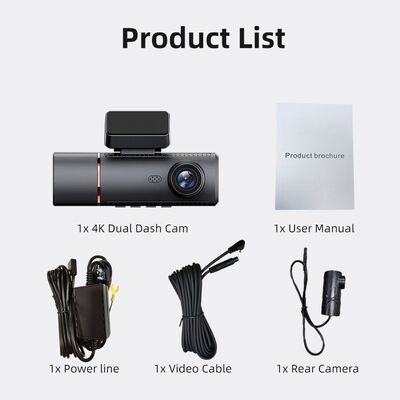 4K Advanced Assisted Driving Dashcam GPS ADAS DMS พร้อมการสนับสนุน WIFI สําหรับการติดตามที่จอดรถ