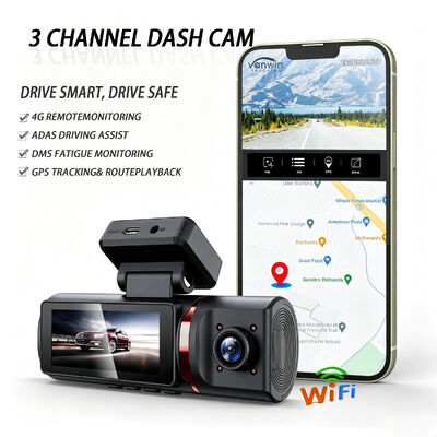 4K Advanced Assisted Driving Dashcam GPS ADAS DMS พร้อมการสนับสนุน WIFI สําหรับการติดตามที่จอดรถ
