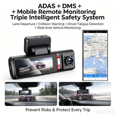 3 ช่อง HD DVR Dash Cam 4G 4K ด้านหน้า 1080P ห้องบินด้านหลัง GPS Tracking ADAS DMS 24/7 จอดรถ Monitor สําหรับความปลอดภัยของเรือ