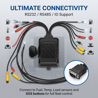 ระบบ 4G Dashcam ของรถพาณิชย์ - GPS Anti-Theft WiFi Tracker พร้อมสนับสนุน I/O RS232