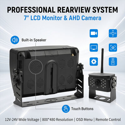 7 นิ้ว / 9 นิ้ว / 10 นิ้วระบบกล้อง AHD 1080P ไมล์ไร้สาย พร้อมจอสัมผัส 2K Active Rearview Camera Kit
