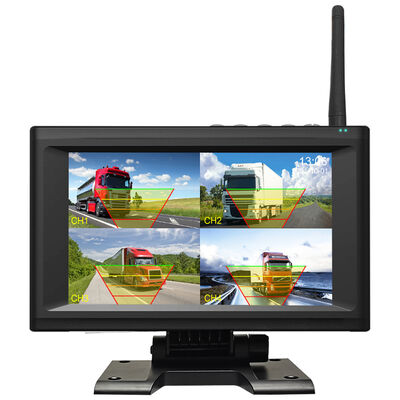 4CH 720P แดชแคมไร้สายสําหรับรถบรรทุก รถบ้านและรถบัส ราคา 7 นิ้ว IPS BSD เตือน เครื่องติดแม่เหล็ก สามารถชาร์จใหม่ สามารถพับและเล่น สามารถขยายได้ 1-4CH