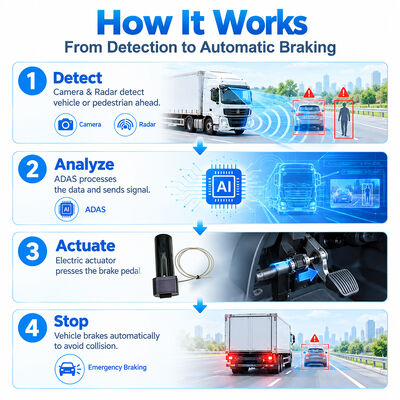 ระบบเบรกฉุกเฉินอัตโนมัติ AEBS พร้อมเรดาร์คลื่นมิลลิเมตร 77GHz ADAS + DMS และการติดตาม GPS 4G เพื่อความปลอดภัยของยานพาหนะ