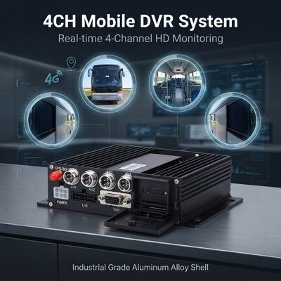 เครื่องบันทึกภาพเคลื่อนที่ 4 ช่อง พร้อม GPS Tracker และกล้องติดรถยนต์ 1080P สำหรับระบบรักษาความปลอดภัยรถบัส