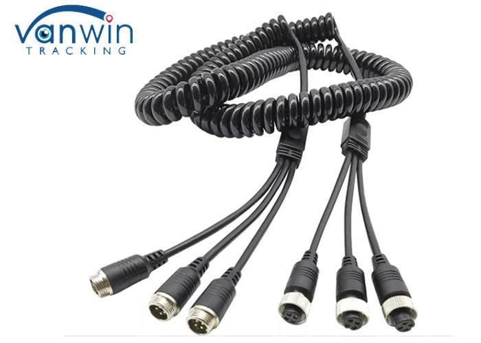 PU Truck 5 Core / 7pin 4 Meter Trailer Spiral Wire ถึง 4 Pin Aviation Suzy Coil Cable