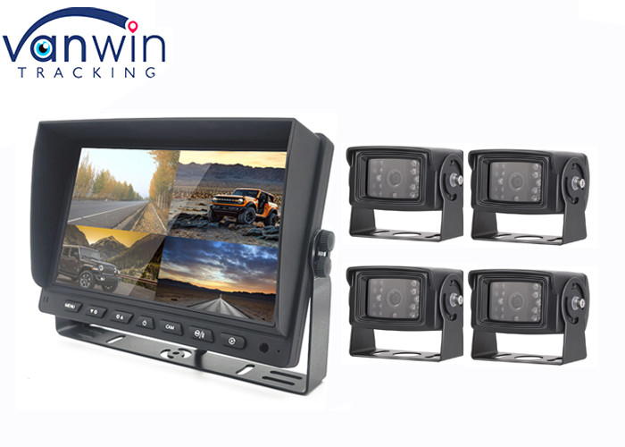 7 นิ้ว 9 นิ้ว 10 นิ้ว AHD TFT Car Monitor สร้างใน DVR สําหรับระบบกล้อง 4 ตัว