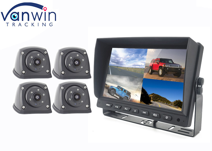 4 ช่อง Heavy Duty DVR AHD TFT Car Monitor แยกหน้าจอสำหรับรถบรรทุกรถตู้