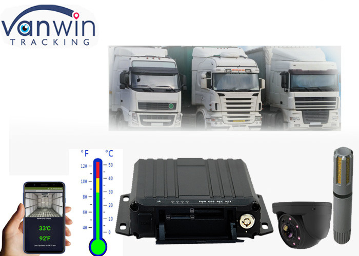 4G Online Video SD card มือถือ dvr GPS Tracking Solution ติดตามอุณหภูมิสําหรับรถบรรทุกเย็น