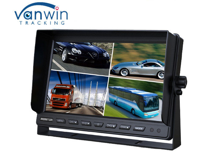 24V Van TFT LCD Color Monitor สําหรับรถยนต์ 10.1 นิ้ว lcd monitor พร้อม 4 ช่องทางเข้าวิดีโอ