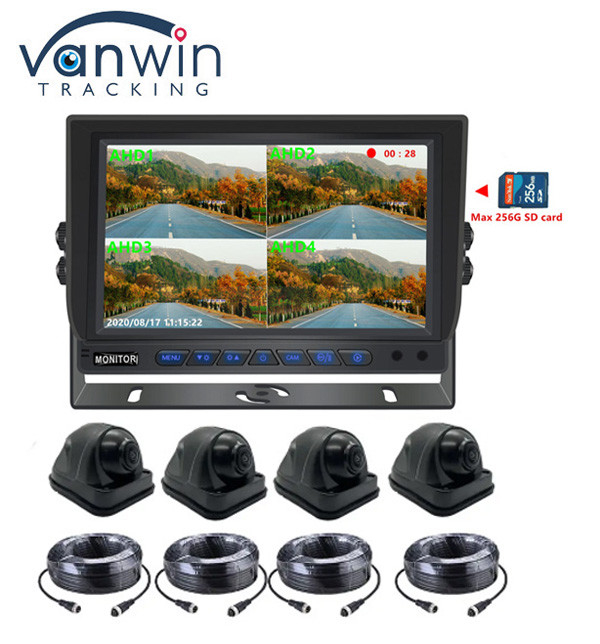 9 นิ้ว 1080P Quad Car Monitor With DVR Function รองรับการบันทึกวิดีโอ 256G SD Card