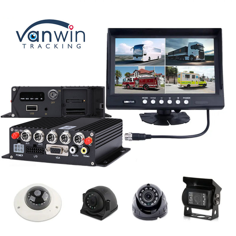 AI MDVR 4CH 1080P H.265 HHD มือถือ DVR แดชแคมบันทึก GPS มือถือ