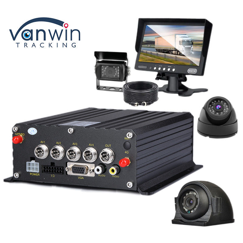 4CH 1080P H.265 SD Card มือถือ DVR GPS Tracker สําหรับเครื่องบันทึกรถ