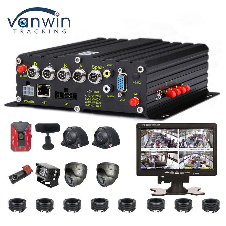 เครื่องบันทึกเสียงรถยนต์ AI 4CH พร้อม GPS DVR 1080p เครื่องบันทึกเสียงวีดีโอ DVR รถยนต์