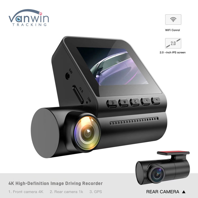 เครื่องบันทึกภาพการขับขี่ความละเอียดสูง 4K 1080P รองรับ WiFi GPS กล้องบันทึกแท็กซี่