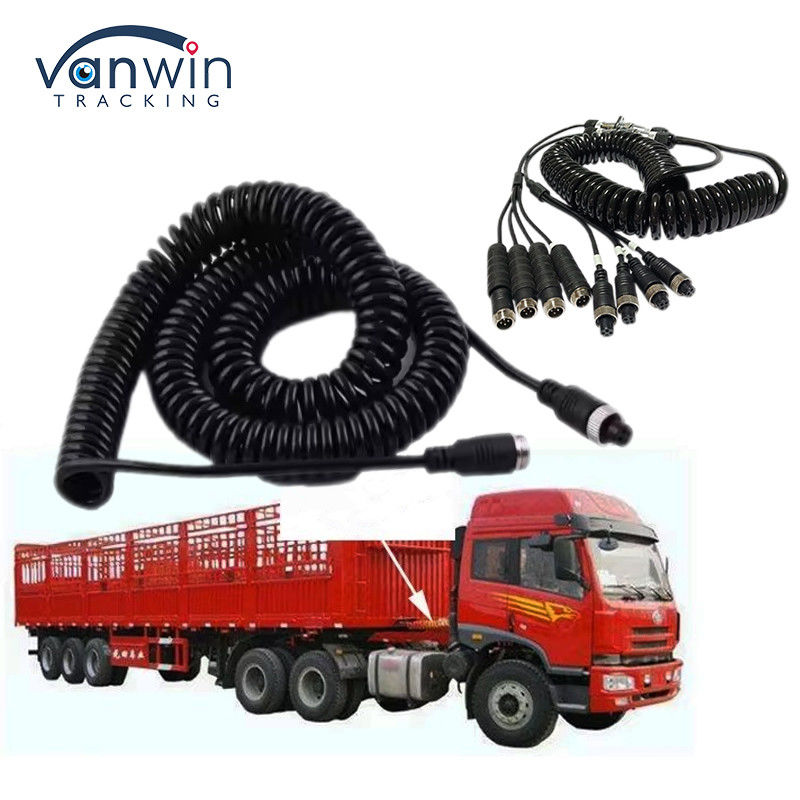 รถยนต์ วิดีโอ การบิน สายสปริง รถยนต์ เครื่องเชื่อม สาย 4-ปิน / RCA สายสไพร่ขยาย curled