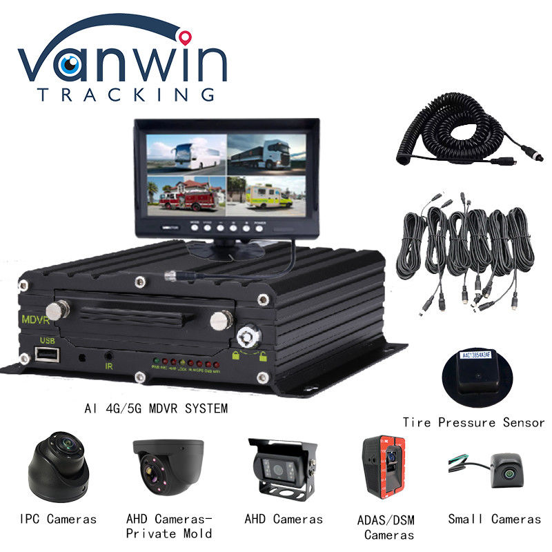 4G 5G WIFI GPS 8 CH AI Mobile DVR ADAS DMS พร้อม HDD SSD SD Card สําหรับรถยนต์ รถบรรทุก