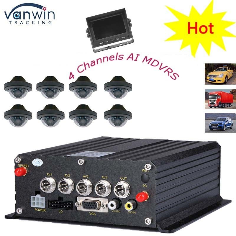 4G GPS WIFI Dual SD Card 4 Channel MDVR 1080P HDD AI DVR สําหรับรถเมล์