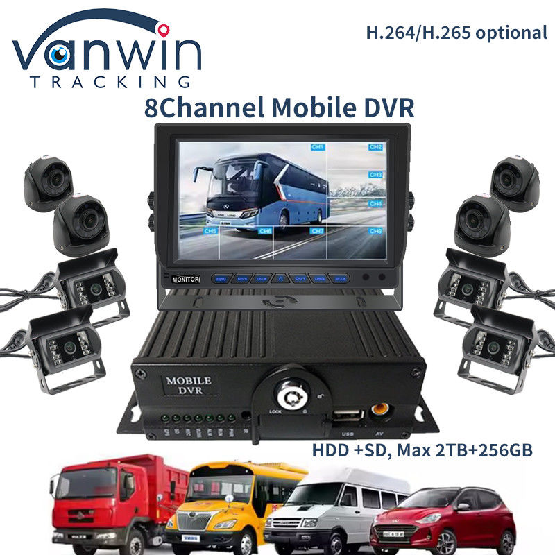 8 ช่อง 1080P AHD Mobile DVR Vehicle CCTV MDVR 2TB HDD สําหรับรถบรรทุกแท็กซี่รถบัส