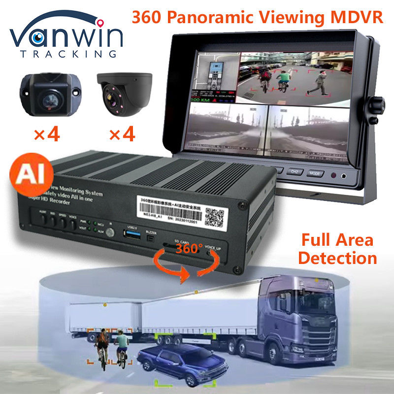 8 CH 4G 360 Panoramic Viewing MDVR With AI ADAS DSM BSD Panoramic View รถยนต์ ระบบกล้อง DVR