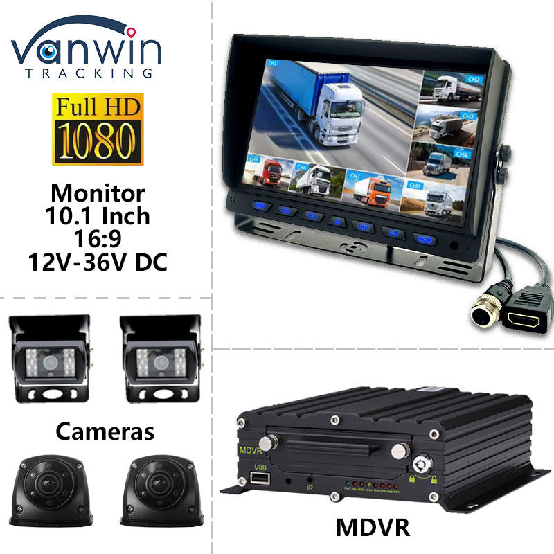 10.1 นิ้ว AHD Car Screen Display 8CH MDVR กล้อง 1080P สี TFT Car Monitor ระบบ