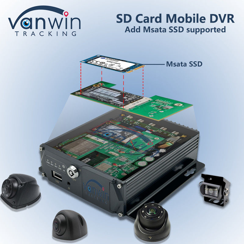 ขนาดเล็กเพิ่ม Msata SSD รองรับ 4CH มือถือ DVR 4G รถยนต์ GPS ติดตาม MDVR