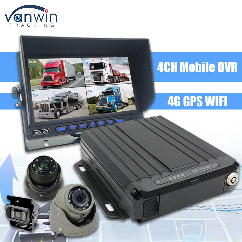 OEM ODM เรียลไทม์ 4CH GPS มือถือ DVR กับ 4G 1080P WiFi คาร์ด SD Dual MDVR สําหรับรถบัส