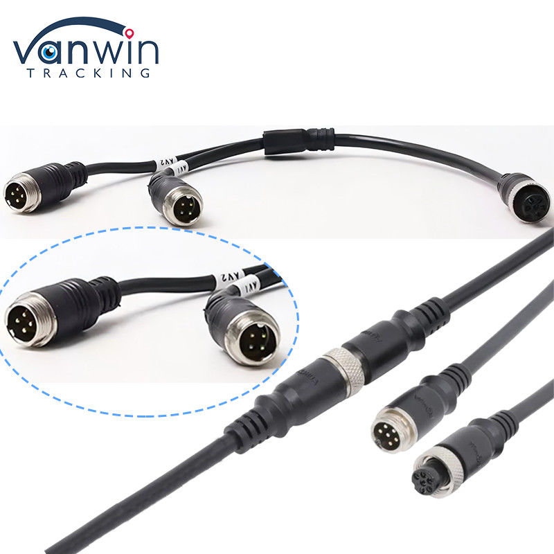 6 ปิน การบิน หญิง To Dual 4P ผู้ชาย การบิน Adapter Cable สําหรับระบบรักษาความปลอดภัยรถยนต์
