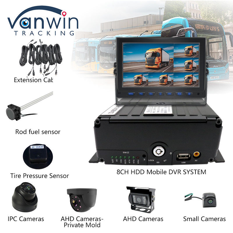Full Hd 1080P 8CH มือถือ DVR H.265 CMSV6 รถบัสคนขับ 4G Wifi MDVR คล้องรถยนต์ รถบัส