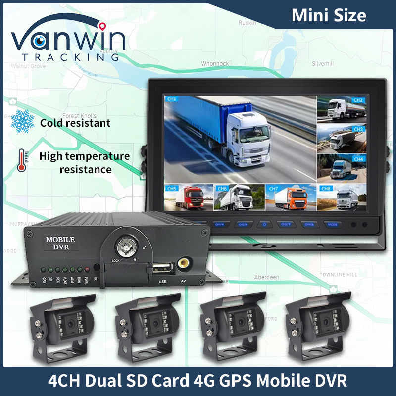 H.265 4CH Full HD Mobile DVR Live Stream Blackbox Recorder 4G Wifi GPS กล้องวงจรปิดรถ