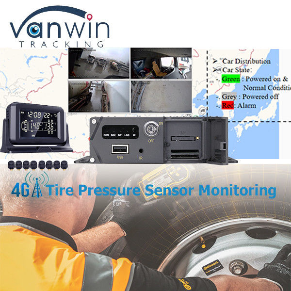 AHD 1080P สนับสนุนระดับน้ํามันและการติดตามความดันยาง เครื่องบันทึกวิดีโอ 8 ช่อง MDVR สําหรับรถบรรทุก / รถ logistics