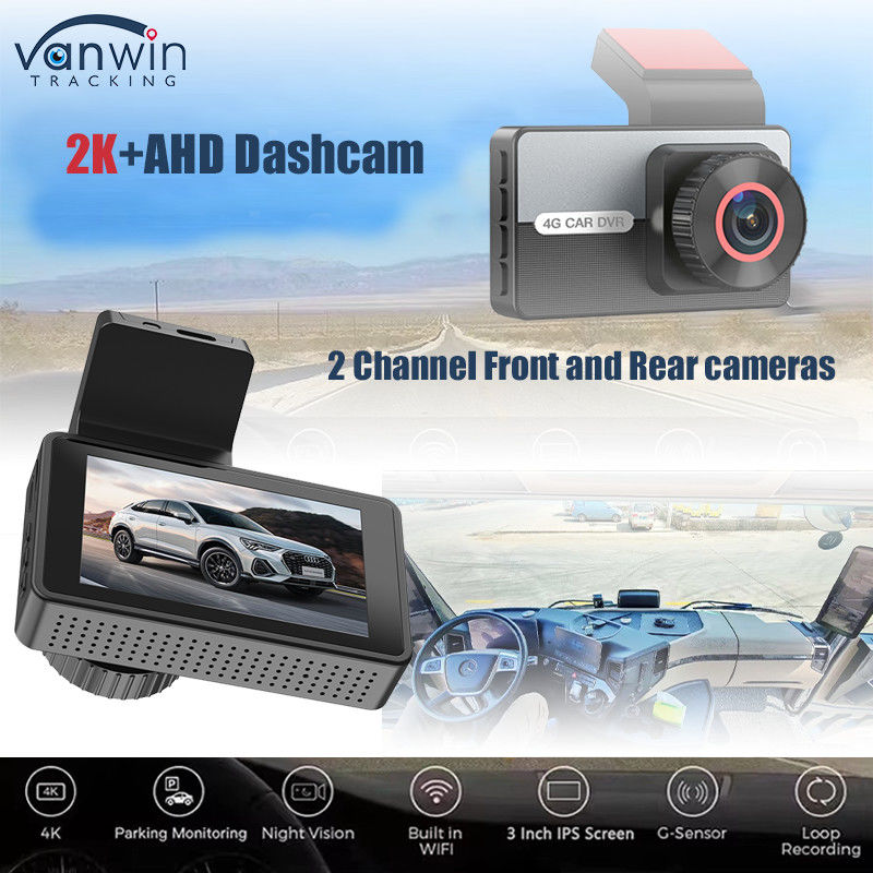 2K 1080P Dual Dash Cam WiFi APP การควบคุม Night Vision จอดรถ G-sensor สําหรับรถ