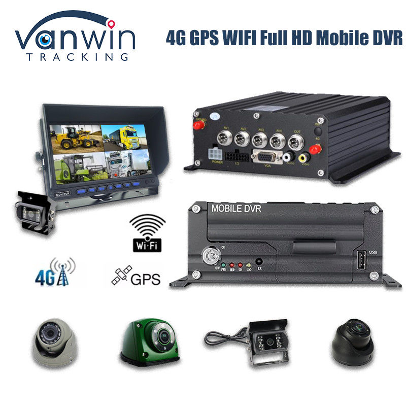4CH 1080P HDD มือถือ DVR 4G GPS ติดตามและติดตามข้อมูลในเวลาจริง