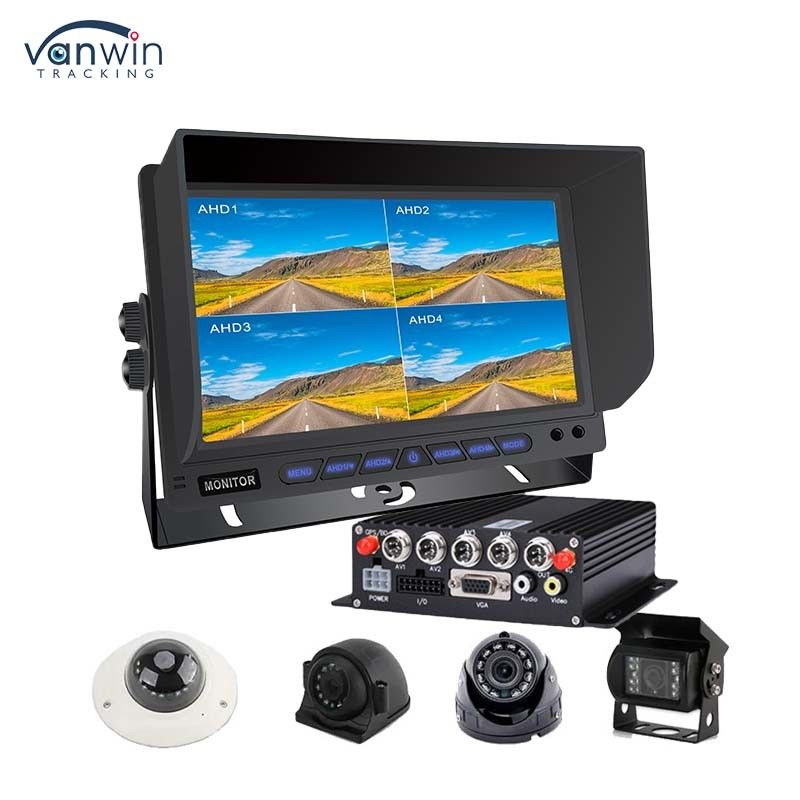 AHD/CVBS Multiple Video Mixed Input 4 Channel 7 Inch Split Display Car Monitor สําหรับรถยนต์