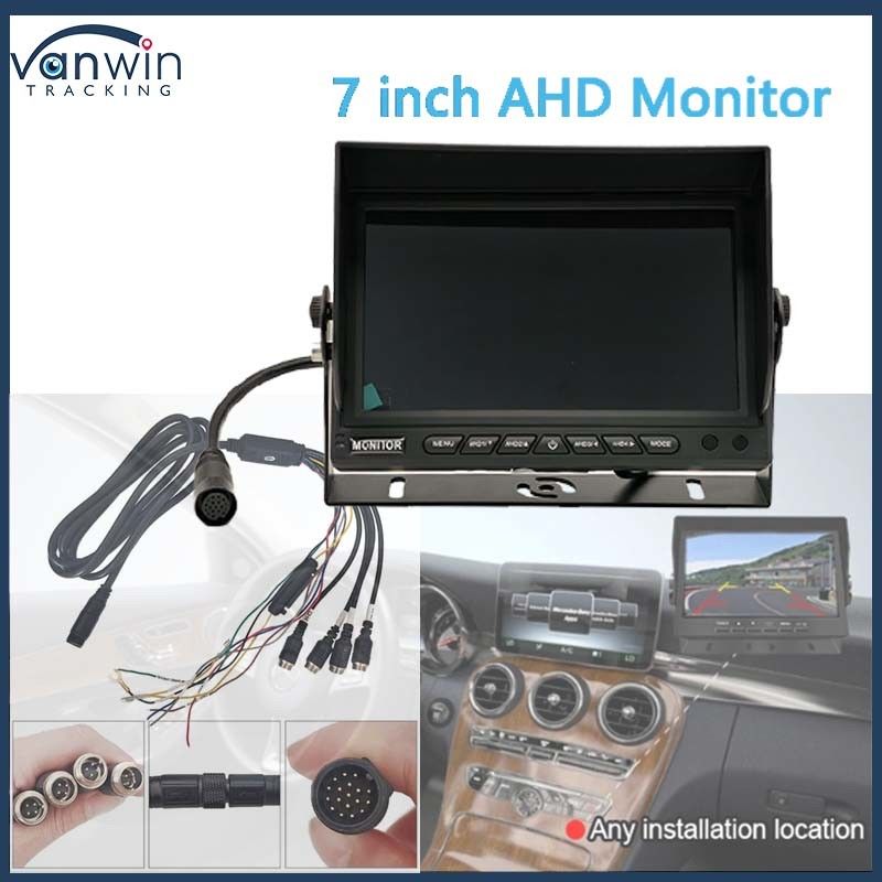 AHD 1080P MDVR มอนิเตอร์ 7 นิ้ว แบ่งจอ มอนิเตอร์ SD Card กล้องมองหลัง ชุดย้อนหลังสําหรับ RV รถยนต์ รถบรรทุก รถบัส