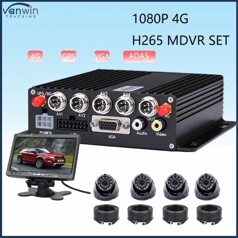 4CH MDVR ADAS พร้อม GPS 4G Wi-fi HDD คันติดตามเวลาแบบเลือก