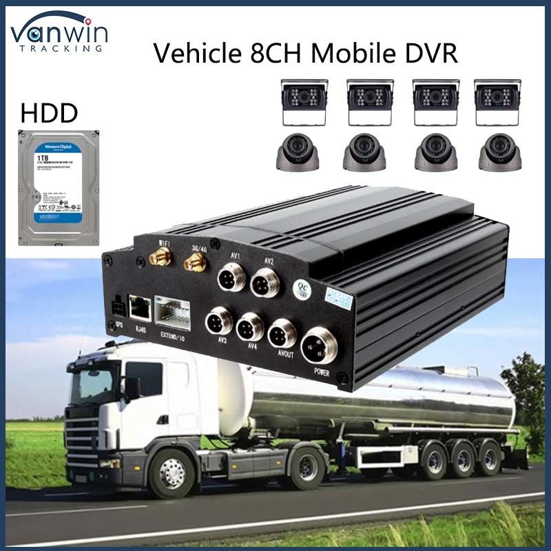 8CH รถยนต์ 1080P H. 265 HDD มือถือ DVR รถบรรทุก MDVR รถติดตามทางไกล MDVR