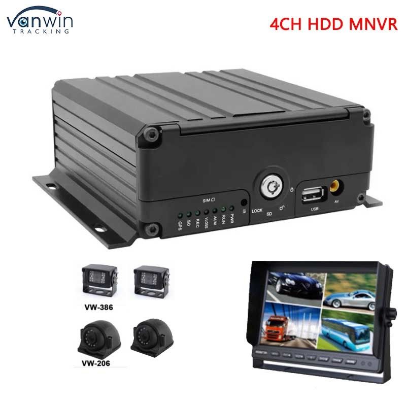 4CH 1080P AHD 3G 4G WIFI และ GPS SD HHD NVR มือถือสําหรับรถบัส / รถบรรทุก / แท็กซี่