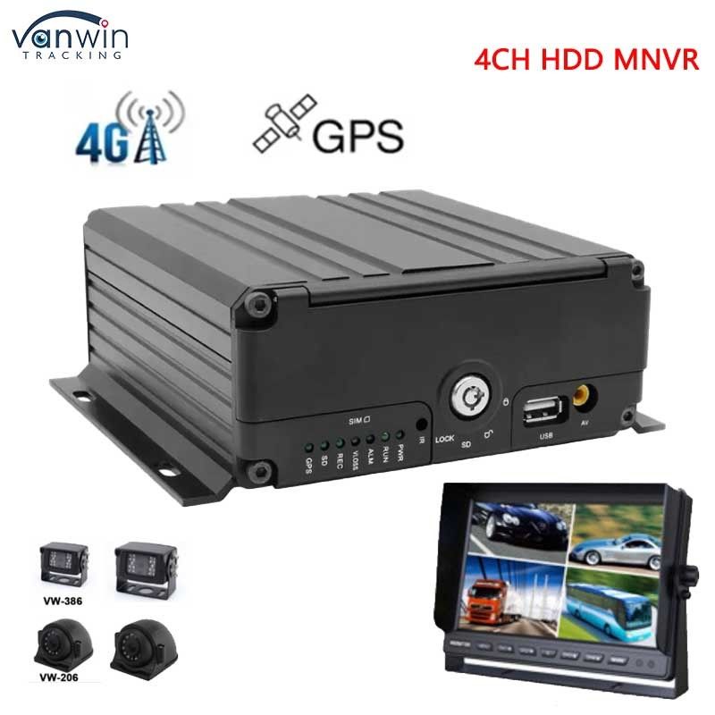 4 ช่องทาง NVR มือถือ พร้อม 1080P ระยะไกล 3G 4G GPS WiFi รถยนต์ รถบัส รถกระบะ ติดตามเครือข่าย