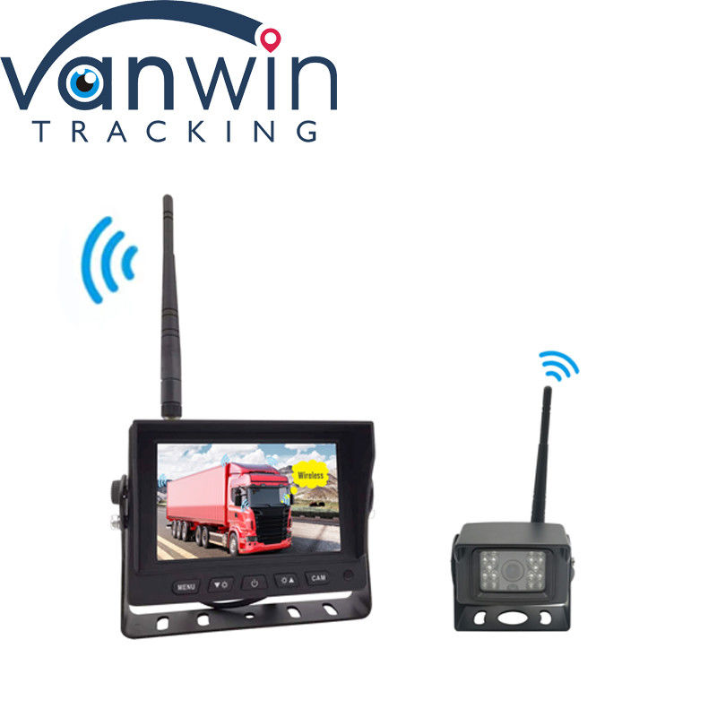 DVR ดิจิตอล 5 นิ้วแบบไร้สาย HD พร้อมจอ Quad-Split สําหรับการติดตามความปลอดภัยในการย้อนรถบรรทุก