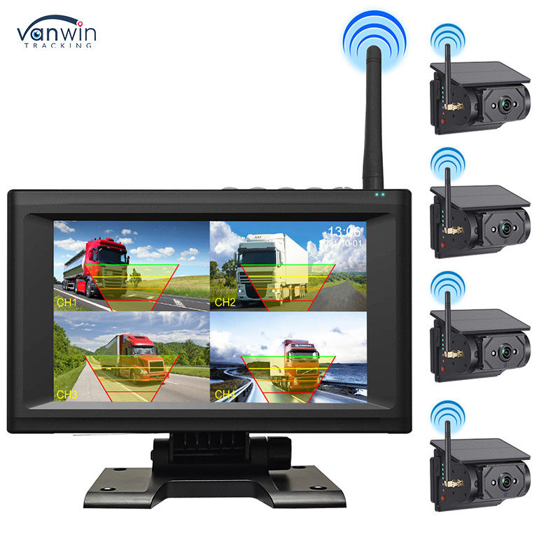 ชุดจอภาพในรถยนต์ไร้สาย IPS ขนาด 7 นิ้ว พร้อมกล้องโซลาร์เซลล์ 4 ตัว ติดตั้งง่าย มองเห็นได้ในเวลากลางคืน ระบบความปลอดภัย BSD ช่วยในการถอยรถ