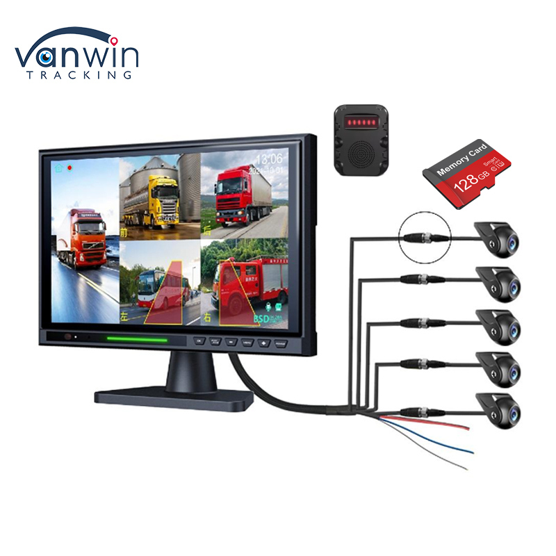10.1" หน้าจอสัมผัส IPS BSD 5CH แบ่งรถยนต์มองหลัง มอนิเตอร์ DVR AHD 1080P คล้องสํารองจอดรถยนต์ย้อนหลัง